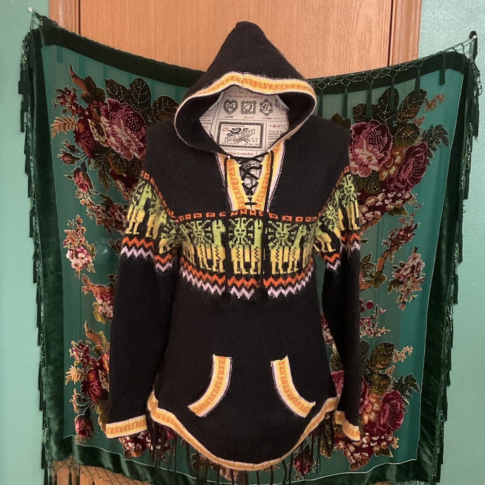 Colorful Alpaca Hooded Sweater